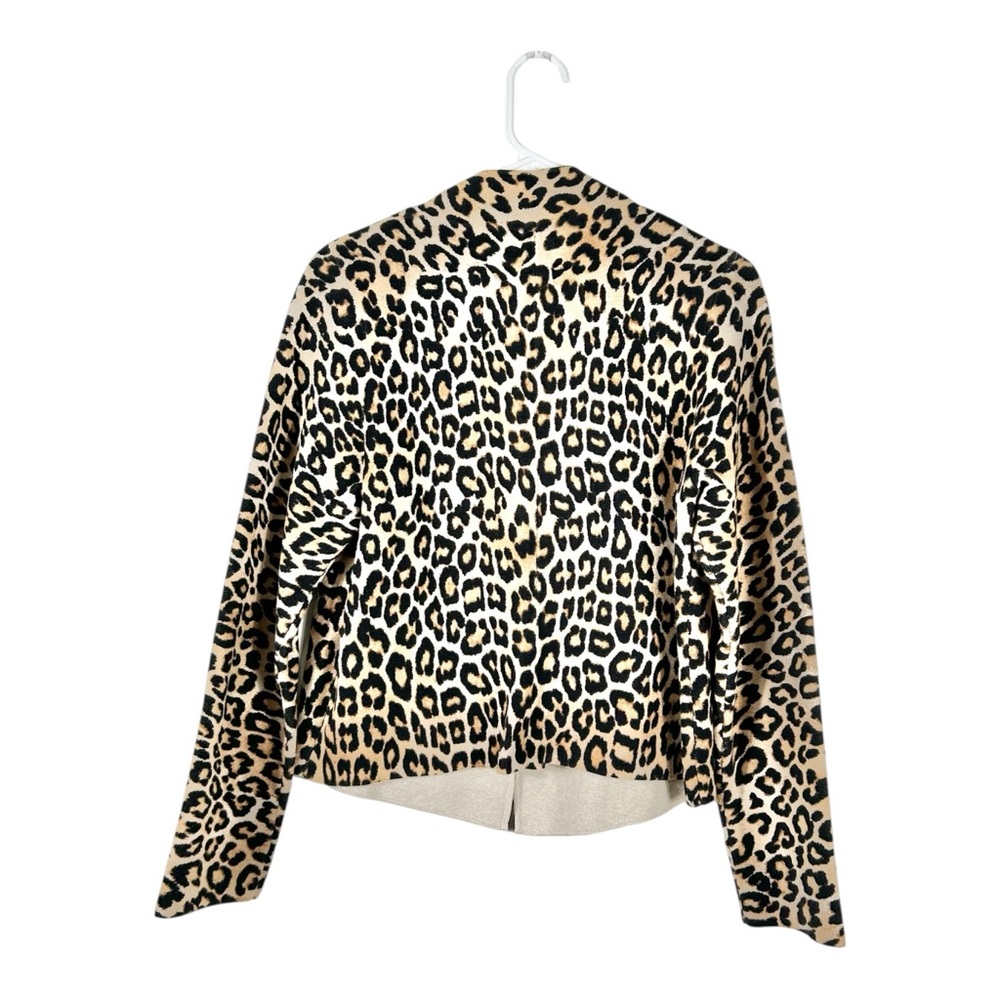 Chico’s Leopard Print One Button Knit Cardigan - image 2